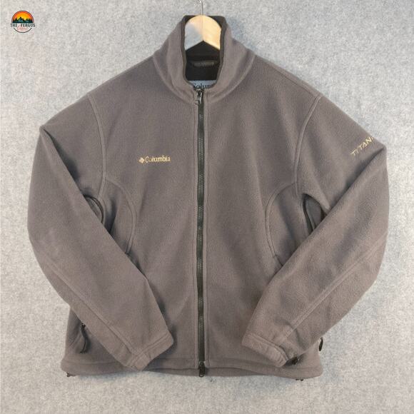 Columbia Full-Zip Jacket Gray Titanium Fleece Long Sleeve Pockets Women's Size M - Picture 1 of 14